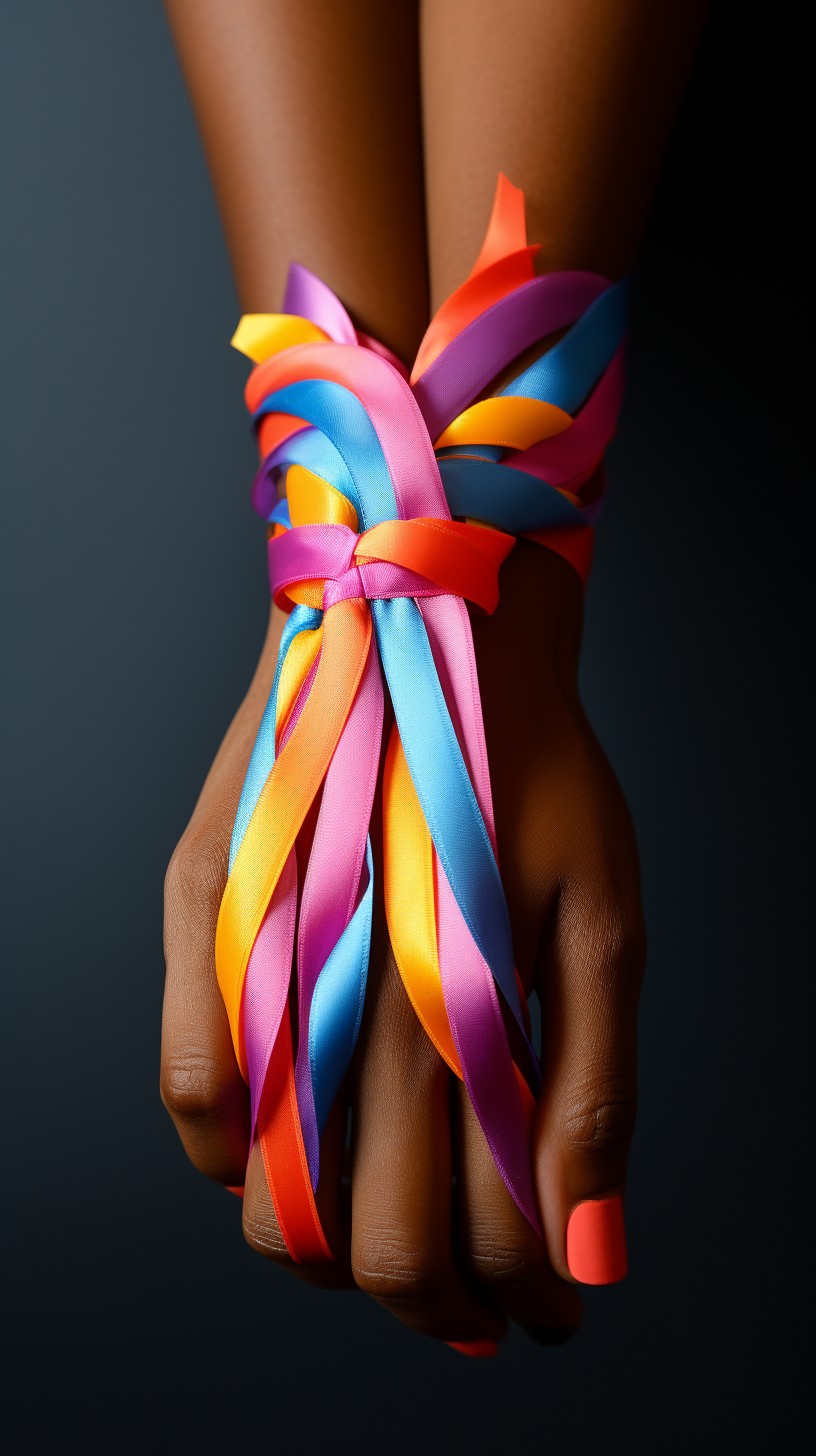 Free Vibrant Ribbon Bonds Image - Hands, Ribbons, Colorful | Download ...