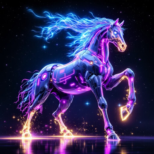 Free Neon Horse Galloping Image - Cyberpunk, Horse, Neon | Download at ...