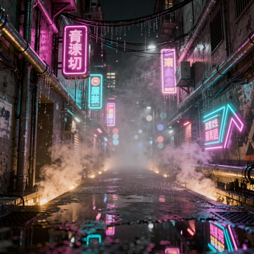 Free Neon Cyberpunk Alley Image - Cyberpunk, Neon, Alley | Download at ...