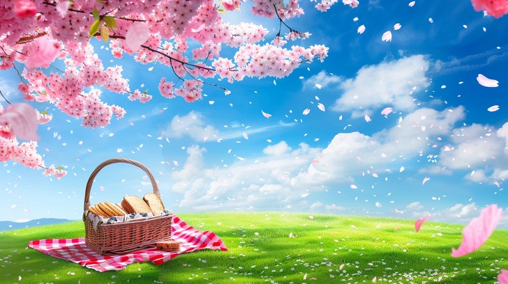 Spring Picnic Picture Free Spring Picnic Scene Image - Spring, Picnic, Sakura | Download at ...