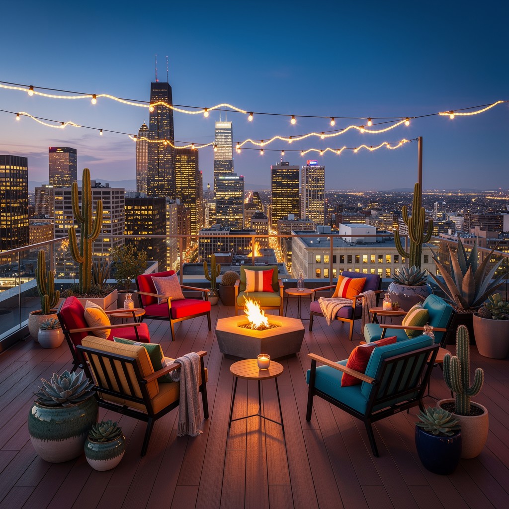 Free Urban Rooftop Paradise Image - Rooftop, Cityscape, Twilight ...