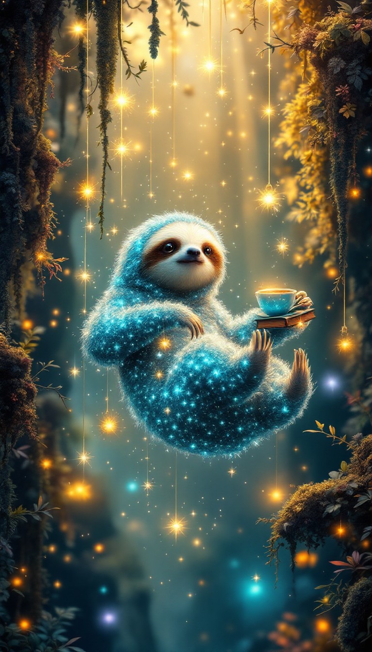 Free Cosmic Sloth Dreams Image - Magical, Sloth, Cosmic | Download at ...