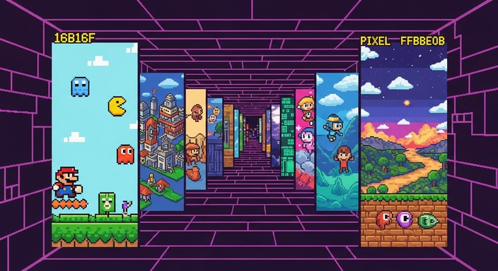 Free Pixel Art Evolution Image - Pixel, Corridor, Portals | Download at ...