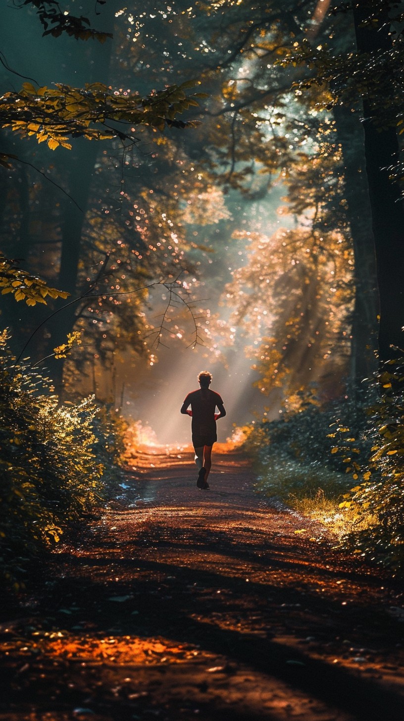 Free Sunlit Forest Run Image - Forest, Sunlight, Runner | Download at ...