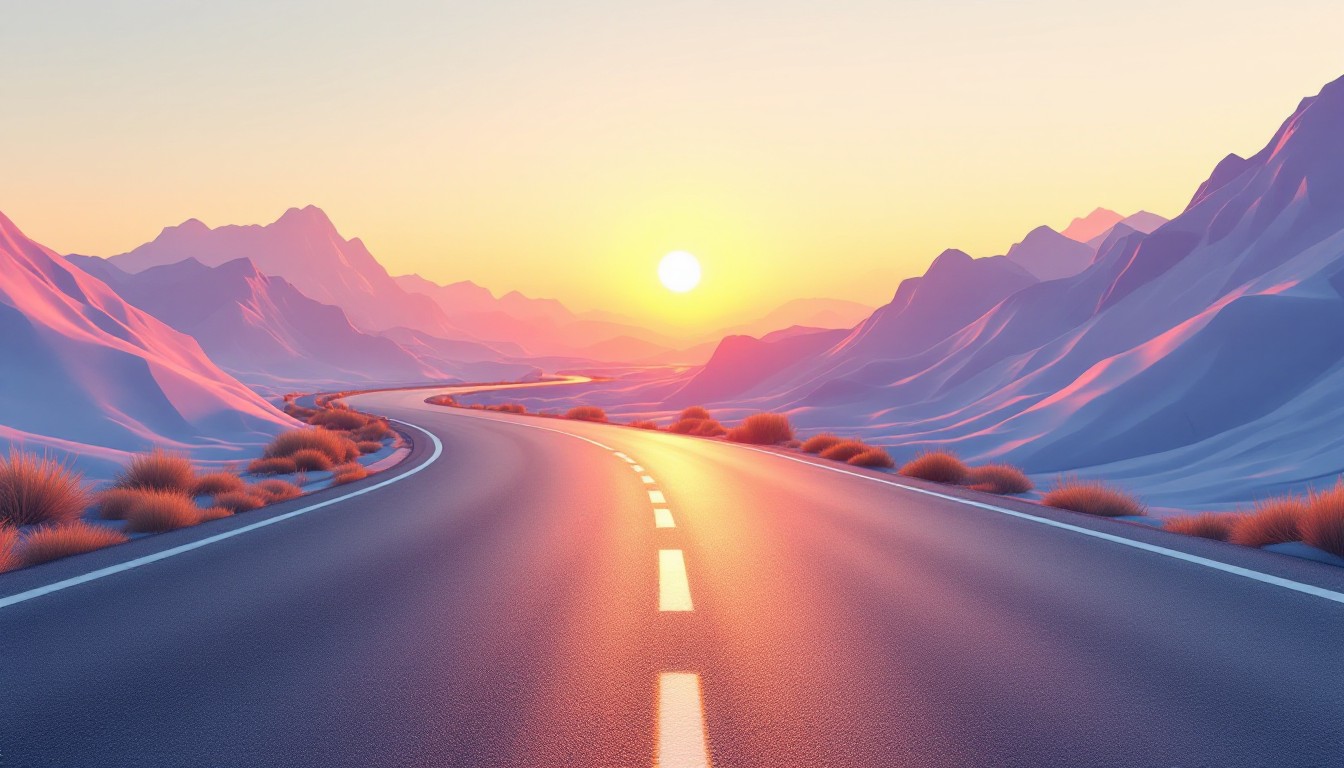Free Mountain Road Sunrise Image - Sunrise, Mountains, Road | Download ...