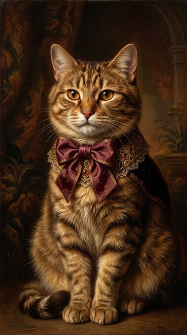 Distinguished Cat Vector Free Distinguished Cat Portrait Image - Cat, Portrait, Painting ...