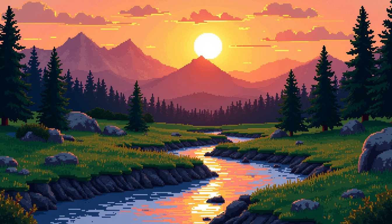 Free Sunset Mountain Stream Image - Sunset, Mountains, Stream ...