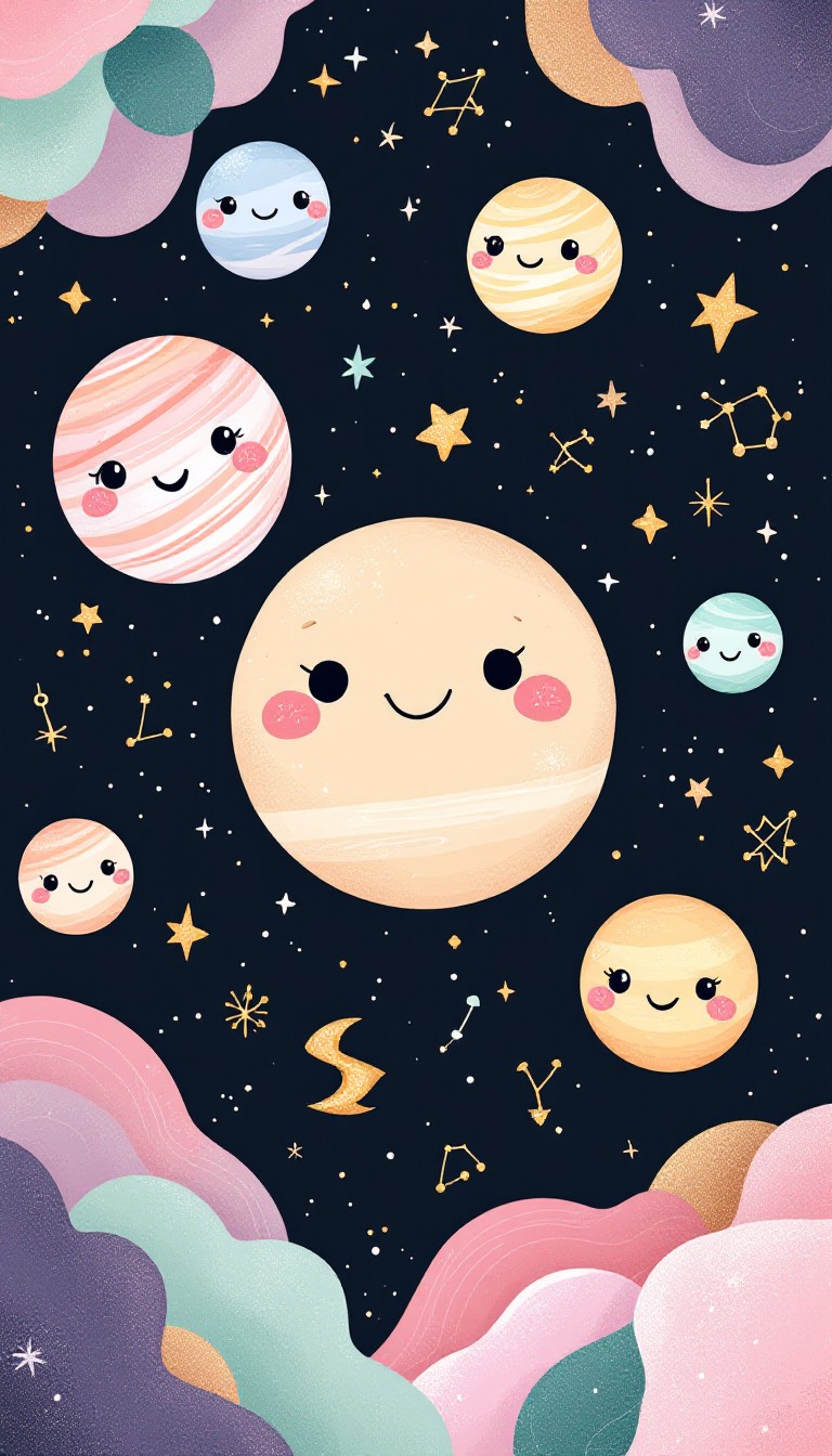 Free Kawaii Space Friends Image - Kawaii, Space, Planets | Download at ...