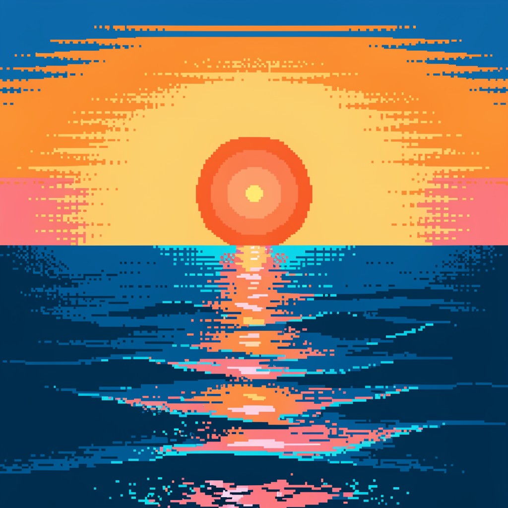 Free Pixel Ocean Sunrise Image - Pixel, Sunrise, Ocean | Download at ...