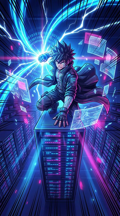 Free Neon Hacker Battle Image - Anime, Hacker, Warrior | Download at ...