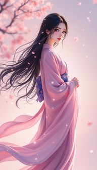 Free Cherry Blossom Princess Image - Anime, Manga, Kimono | Download at ...