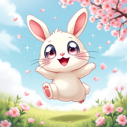 Free Joyful Bunny Leaping Photo - Rabbit, Bunny, Anime | Download at ...