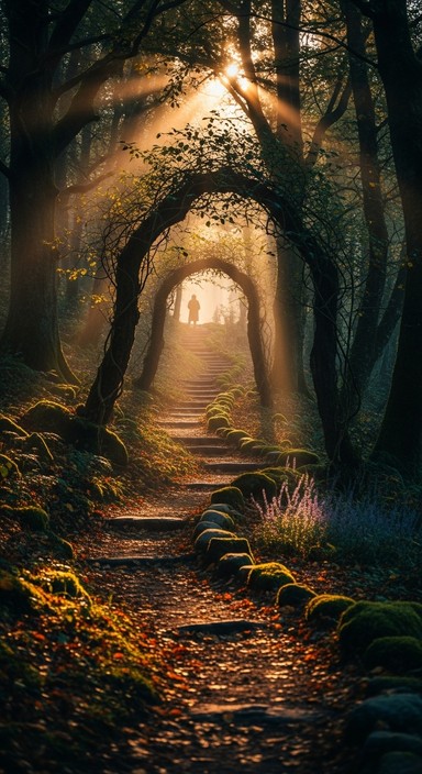 Free Enchanted Forest Path Image - Forest, Path, Sunbeams | Download at ...