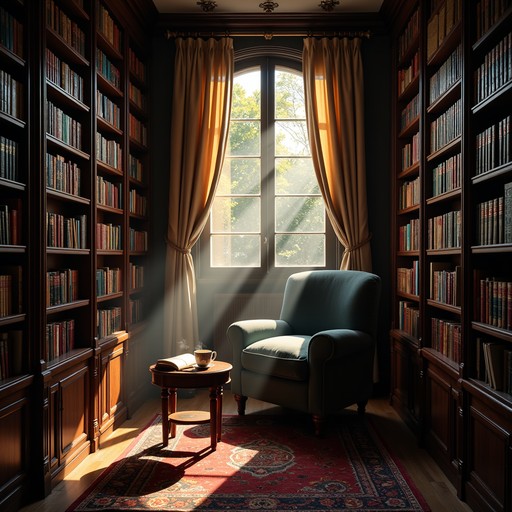 Warm sunbeams illuminate a comfortable blue chair nestled between ...
