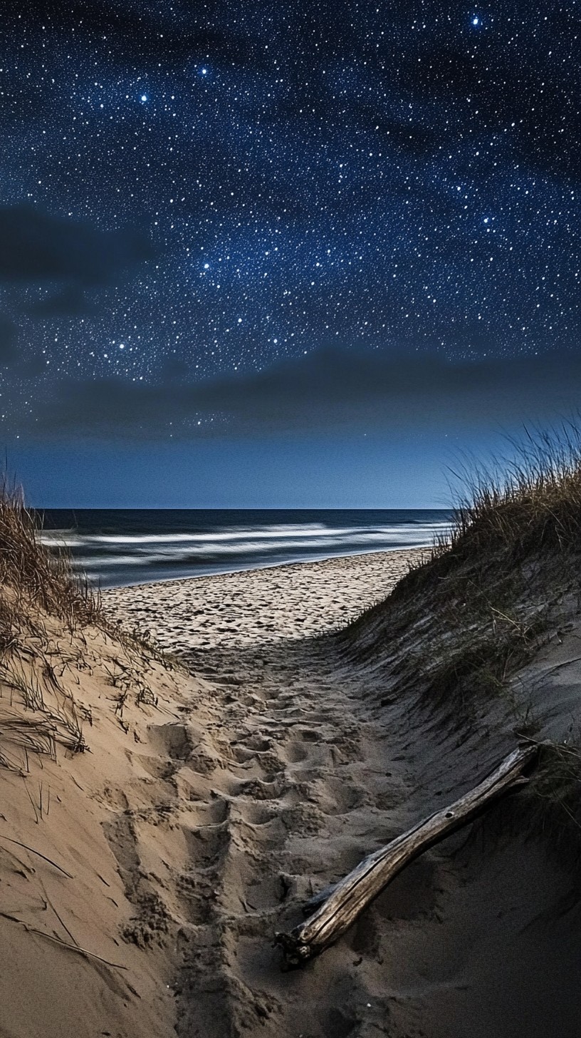 Free Starry beach night Image - Night, Stars, Beach | Download at StockCake