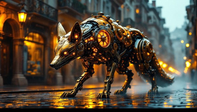 Free Mechanical Fox Stalking Image - Steampunk, Mechanical, Clockwork ...