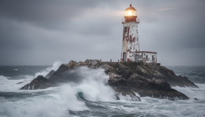 Free Storm-Battered Lighthouse Tower Image - Lighthouse, Weathered ...