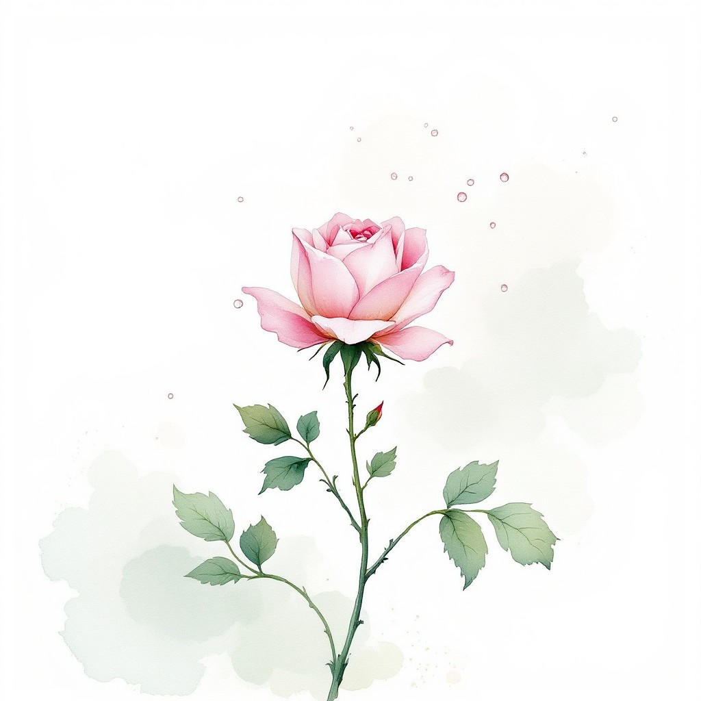 Free Delicate Rose Watercolor Image - Watercolor, Rose, Botanical ...