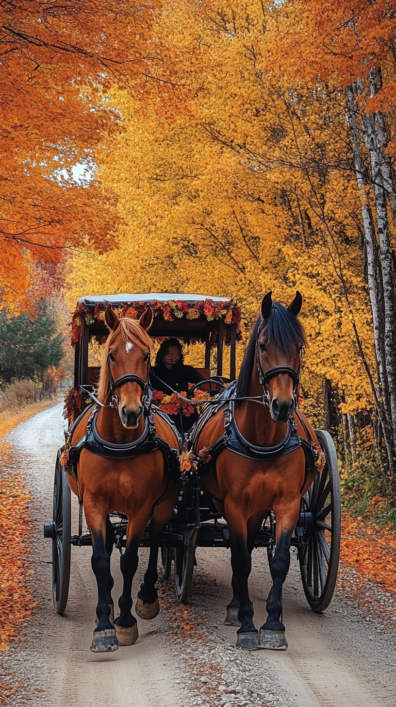 Free Autumn Carriage Ride Image - Autumn, Carriage, Horses | Download ...