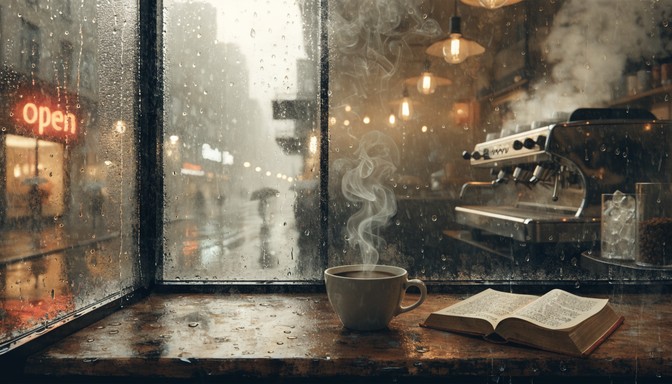 Window Raining Coffe Table Free Rainy Cafe Vibes Image - Coffee, Rain, Cafe | Download at StockCake