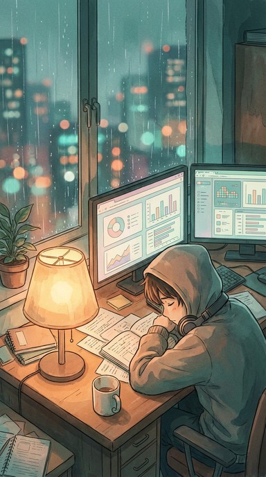 Lofi Study Free Lofi Study Vibes Image - Lofi, Study, Rain | Download at StockCake