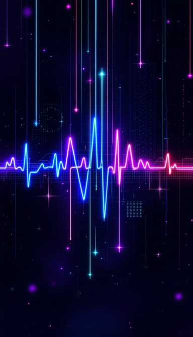 Free Digital Heartbeat Glows Image Heartbeat Cyberpunk Neon