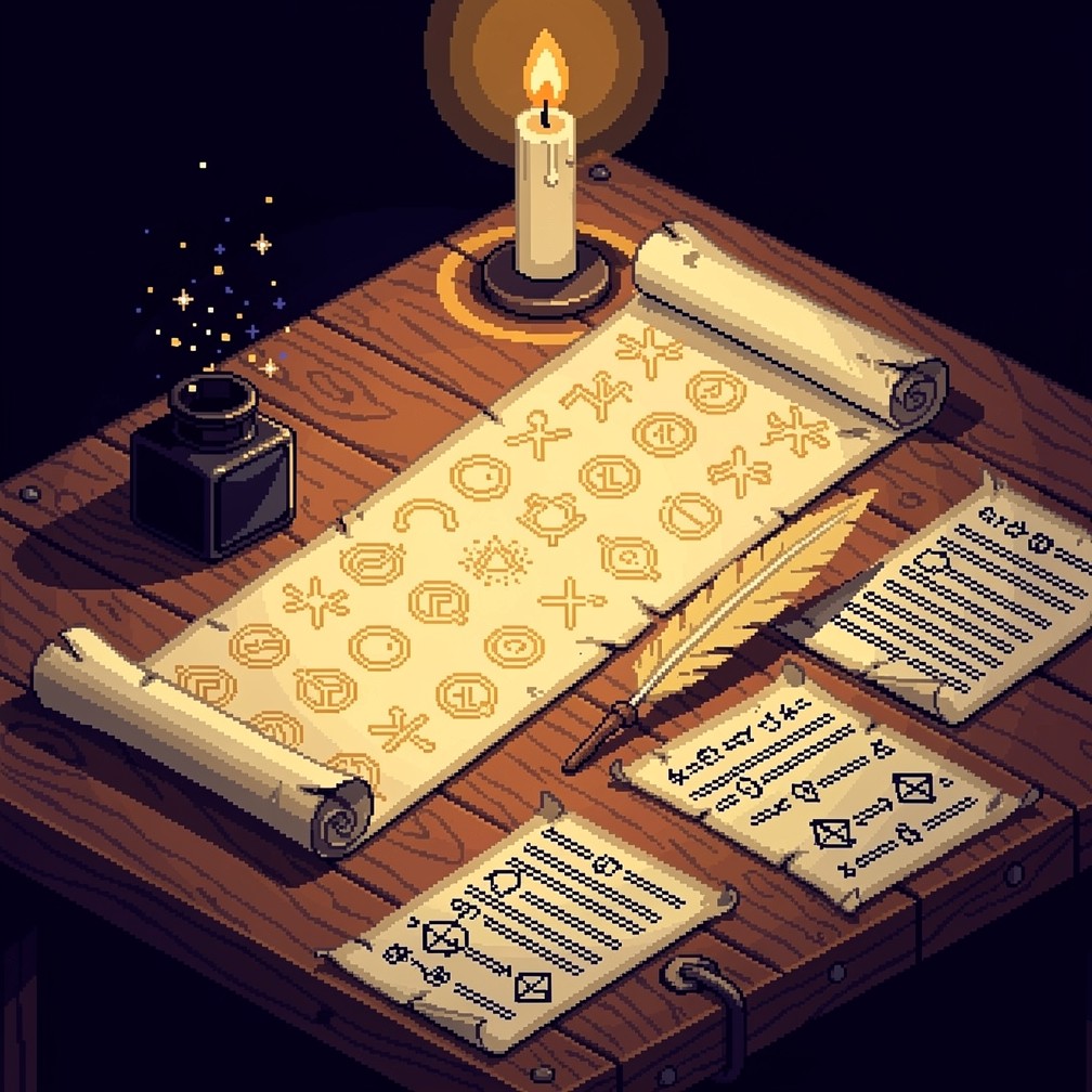 Free Mystical Pixel Scroll Image - Pixel, Scroll, Alchemical | Download ...