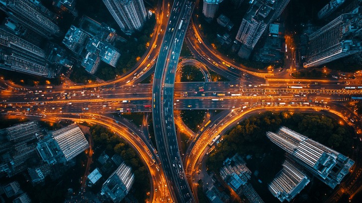 Free Nighttime urban junction Image - City, Night, Roads | Download at ...
