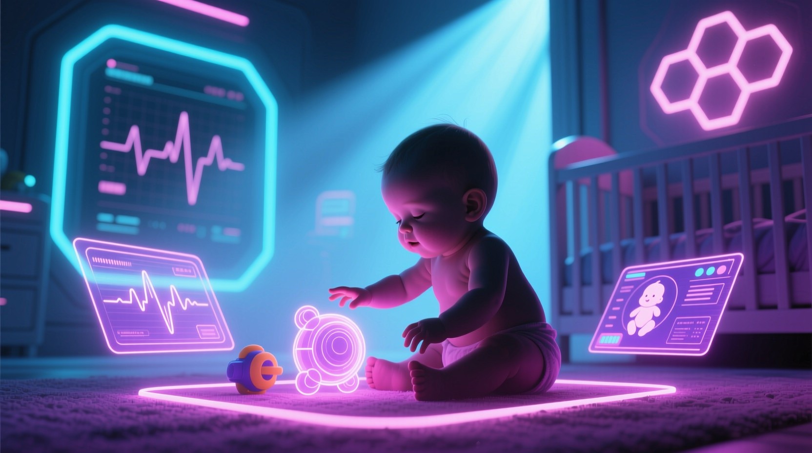 Babies Using Tech Free Future Baby Technology Image - Baby, Futuristic, Cyberpunk ...