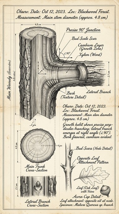 Free Branching Tree Column Image - Tree, Botanical, Illustration ...
