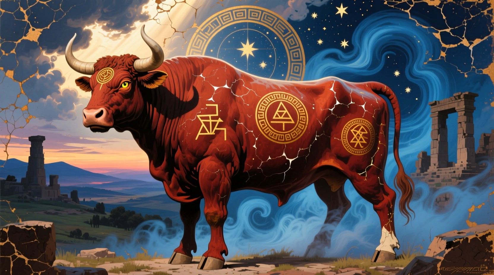 Free Sacred Cosmic Bull Image - Bull, Mystic, Minoan | Download at ...