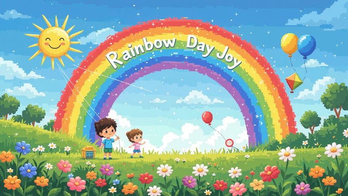 Free Rainbow Pixel Paradise Image - Rainbow, Pixel, Children | Download ...