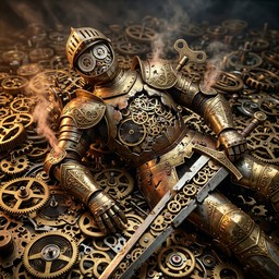 Free Fallen Brass Knight Image - Steampunk, Clockwork, Knight ...