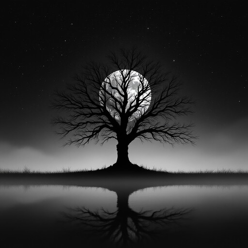 Tree Reflection Night Free Moonlit Tree Reflection Image - Tree, Moon, Reflection | Download ...