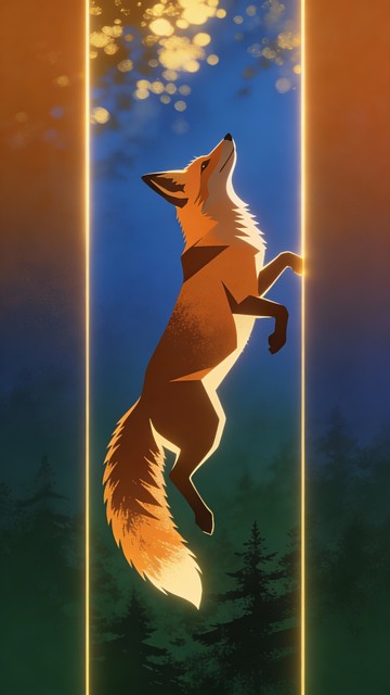 Free Rising Fox Art Image - Fox, Vulpine, Wildlife | Download at StockCake