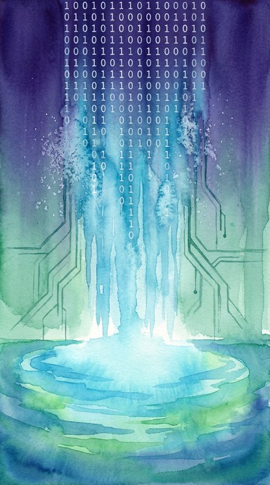 Free Code Becomes Water Image - Watercolor, Binary, Waterfall ...