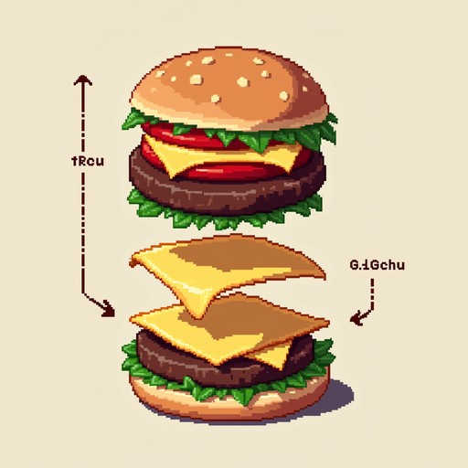 Free Exploded Burger Diagram Image - Burger, Pixelart, Food | Download ...