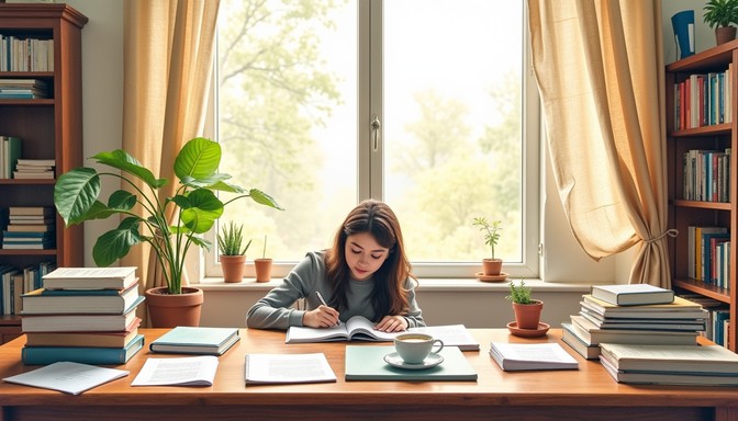 Free Peaceful study sanctuary Image - Study, Books, Window | Download ...