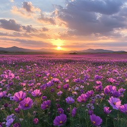 Free Sunset Flower Field Image - Sunset, Flowers, Field | Download at ...
