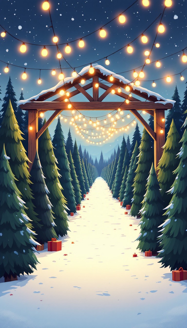Free Magical Christmas Path Image - Christmas, Winter, Lights ...