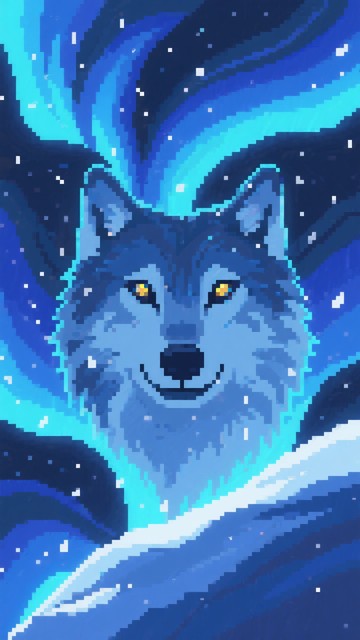 Free Pixel Wolf Portrait Image - Wolf, Pixel, Art | Download at StockCake