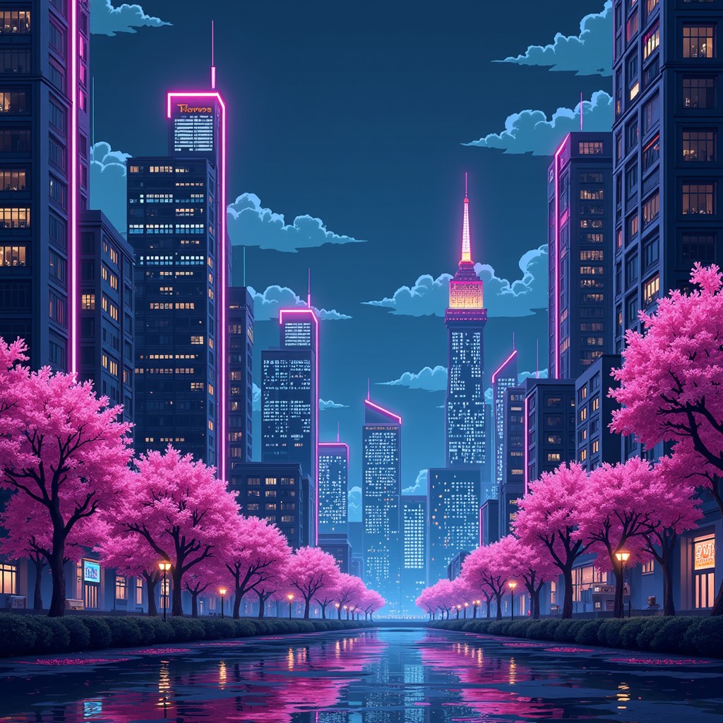 Free Neon Pixel Metropolis Image - Cityscape, Neon, Pixel | Download at ...