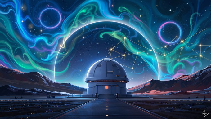 Pink Observatory Free Cosmic Observatory Gateway Image - Observatory, Cosmic, Stars ...
