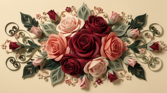 Free Quilled Paper Roses Image - Quilling, Papercraft, Roses | Download ...