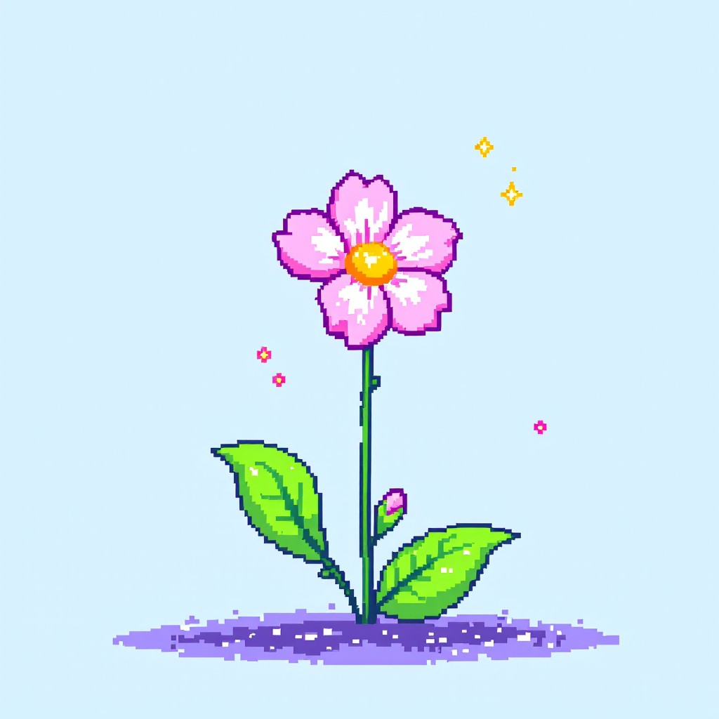 Free Pixel Flower Bloom Image - Flower, Pixel, Art | Download at StockCake