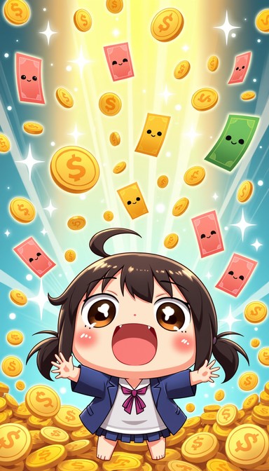 Free Money Rain Joy Image - Anime, Money, Wealth | Download at StockCake