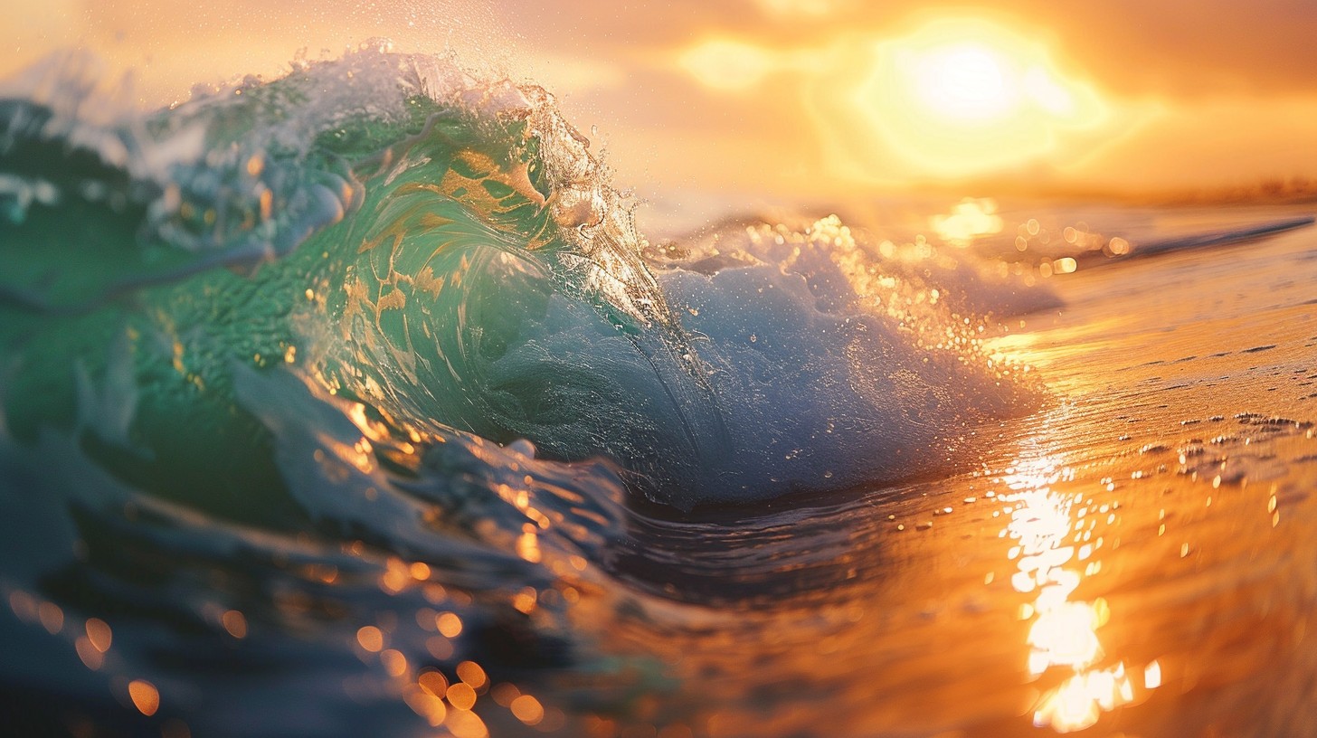 Free Sunset Wave Glow Image - Ocean, Sunset, Wave | Download at StockCake