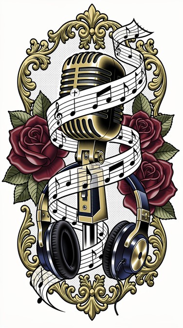 Free Music Tattoo Design Image - Tattoo, Music, Microphone | Download ...