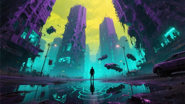 Free Neon Rain Rising Image - Dystopian, Cyberpunk, Neon | Download at ...
