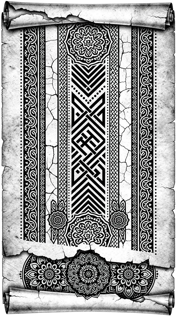Free Ancient Tribal Scroll Image - Blackwork, Tribal, Geometric ...